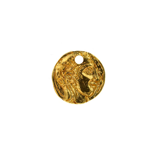 ADR399 Brass Minerva Coin Charm