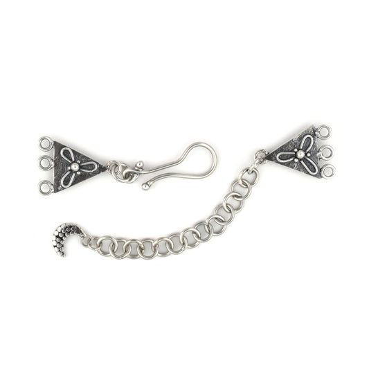 C267 Silver 3-Strand Hook Clasp