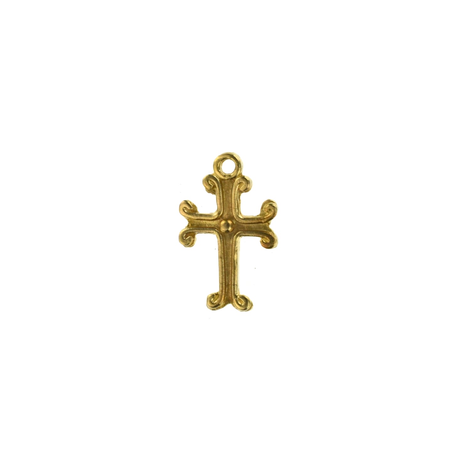 C688 Brass Cross Charm