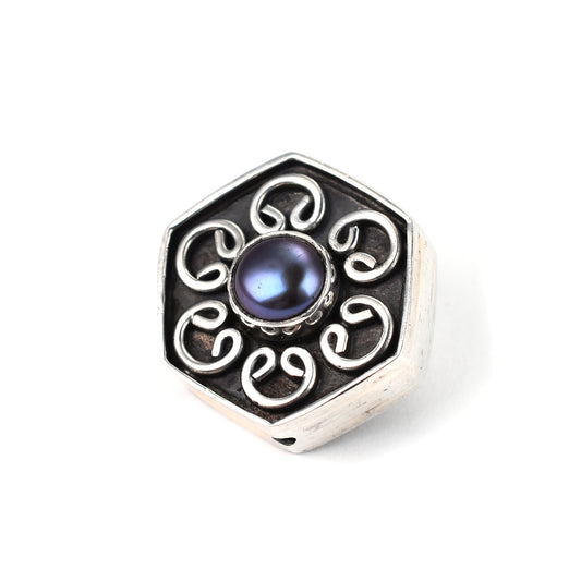 IB72 Silver Bead with Peacock Pearl