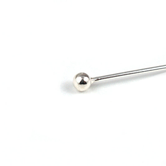 B124 Long Silver Headpin – 24 Gauge