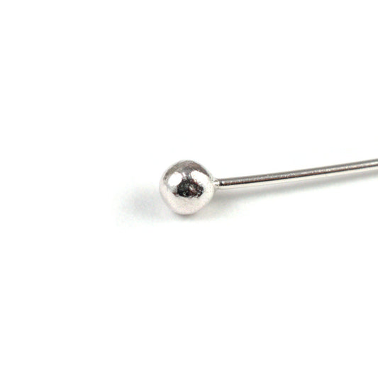 B125 Long Silver Headpin – 24 Gauge
