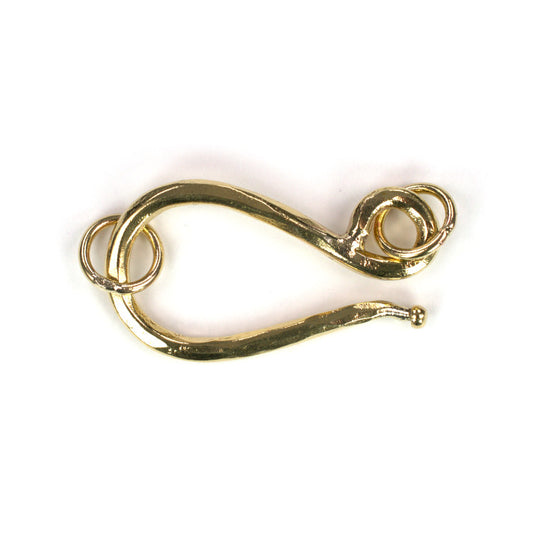 C1065 Hammered Brass Hook Clasp