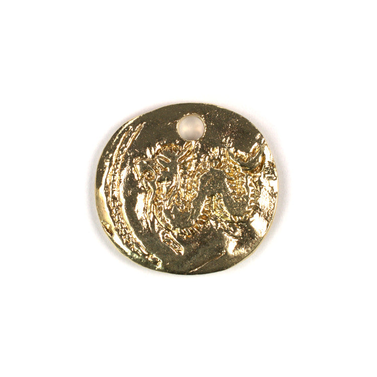 ADR398 Brass Greek Coin Charm