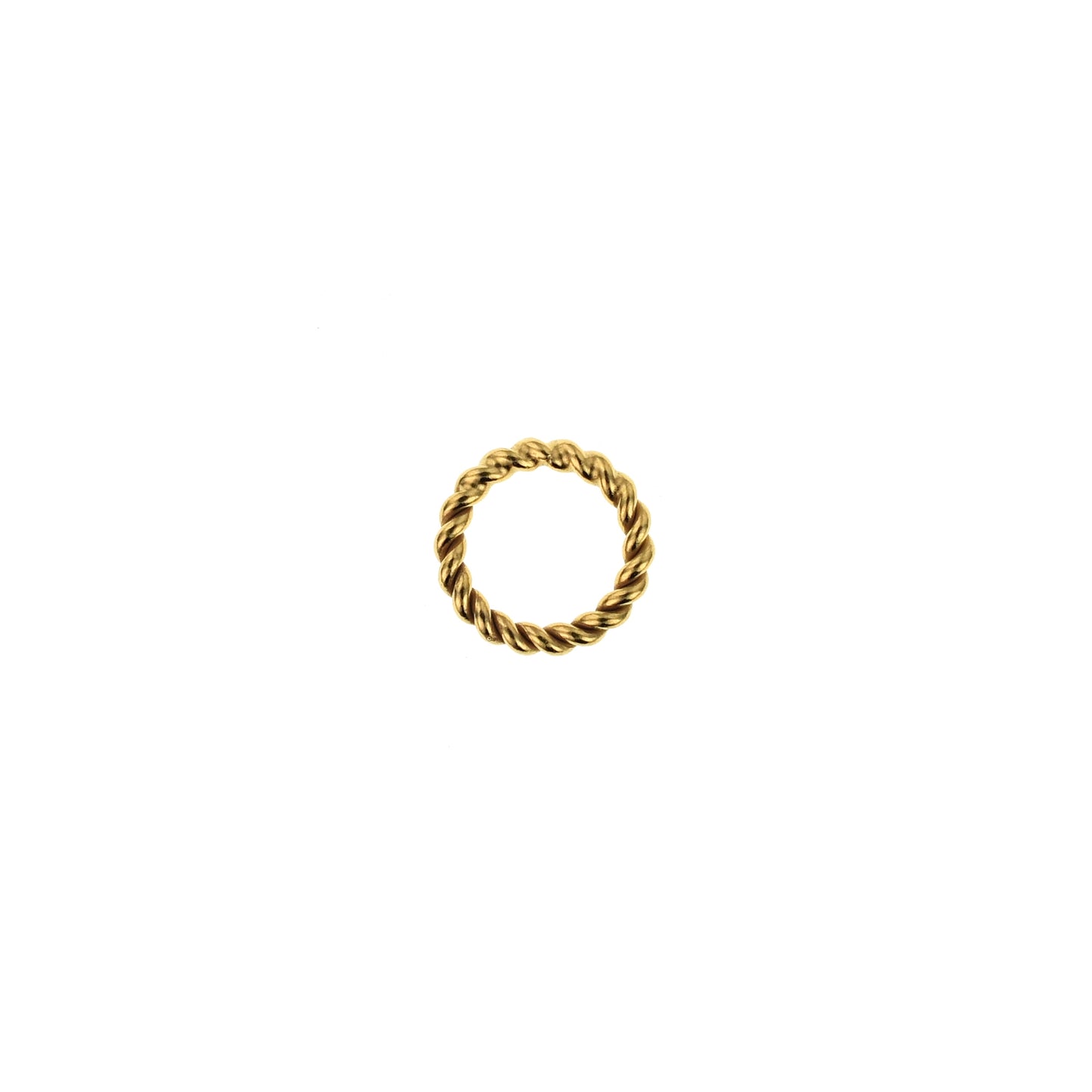 B378b 7mm Gold Plated Brass Twisted Ring