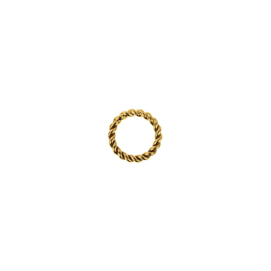 B378b 7mm Gold Plated Brass Twisted Ring
