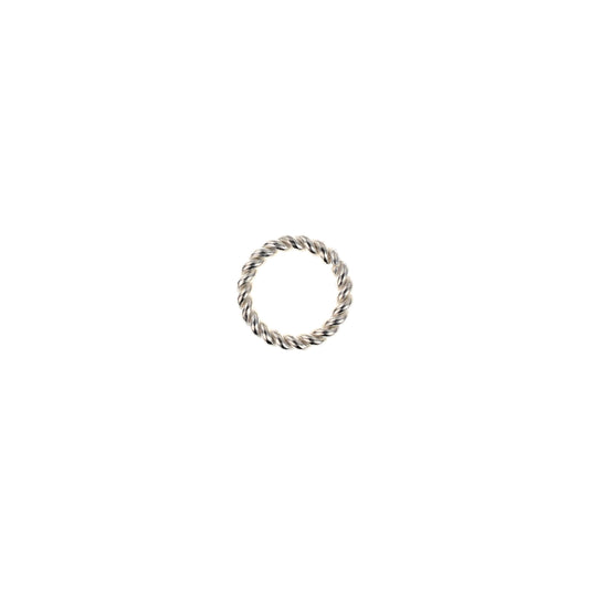 B378b 7mm Silver Plated Brass Twisted Ring