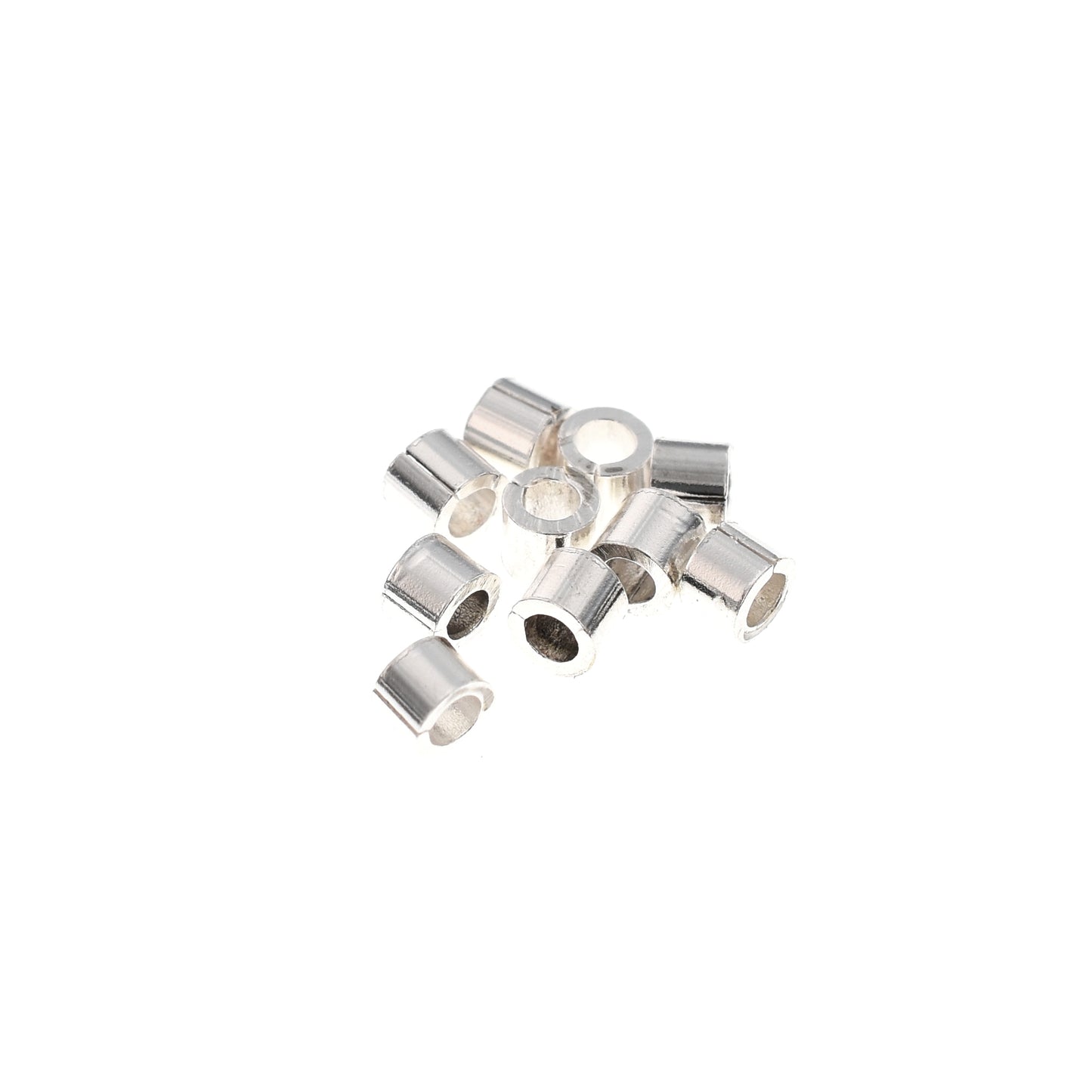 B467c Silver Plated Brass Tube Bead