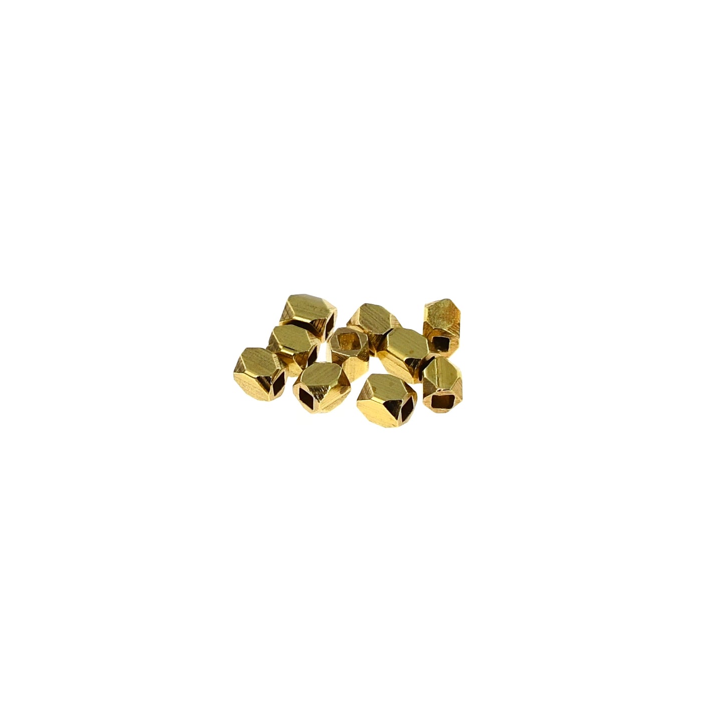 B468a Brass Faceted Spacer Bead