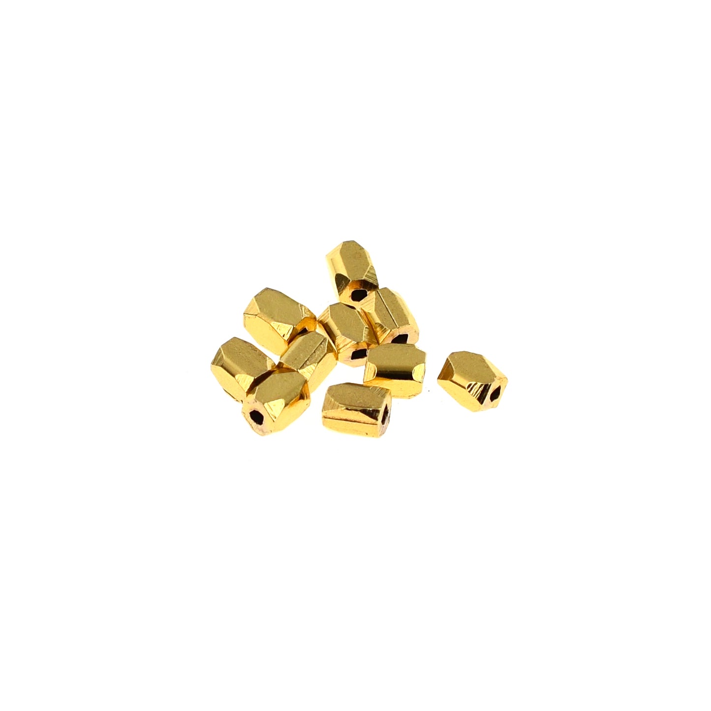 B468b Brass Faceted Spacer Bead
