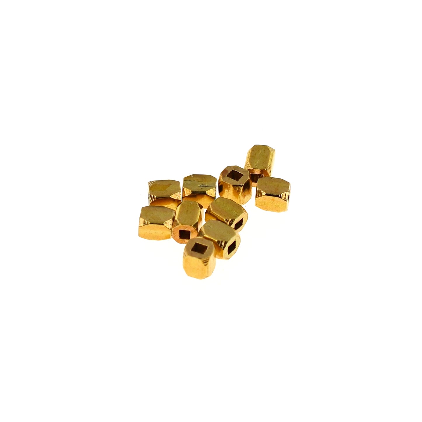 B468b Brass Faceted Spacer Bead