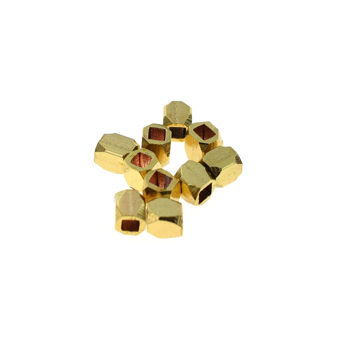 B898 Brass Faceted Spacer Bead