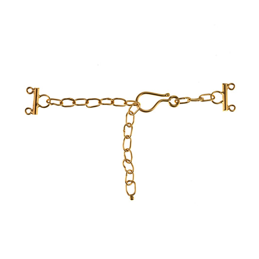 B908a Gold Plated Silver 2-Strand Hook Clasp