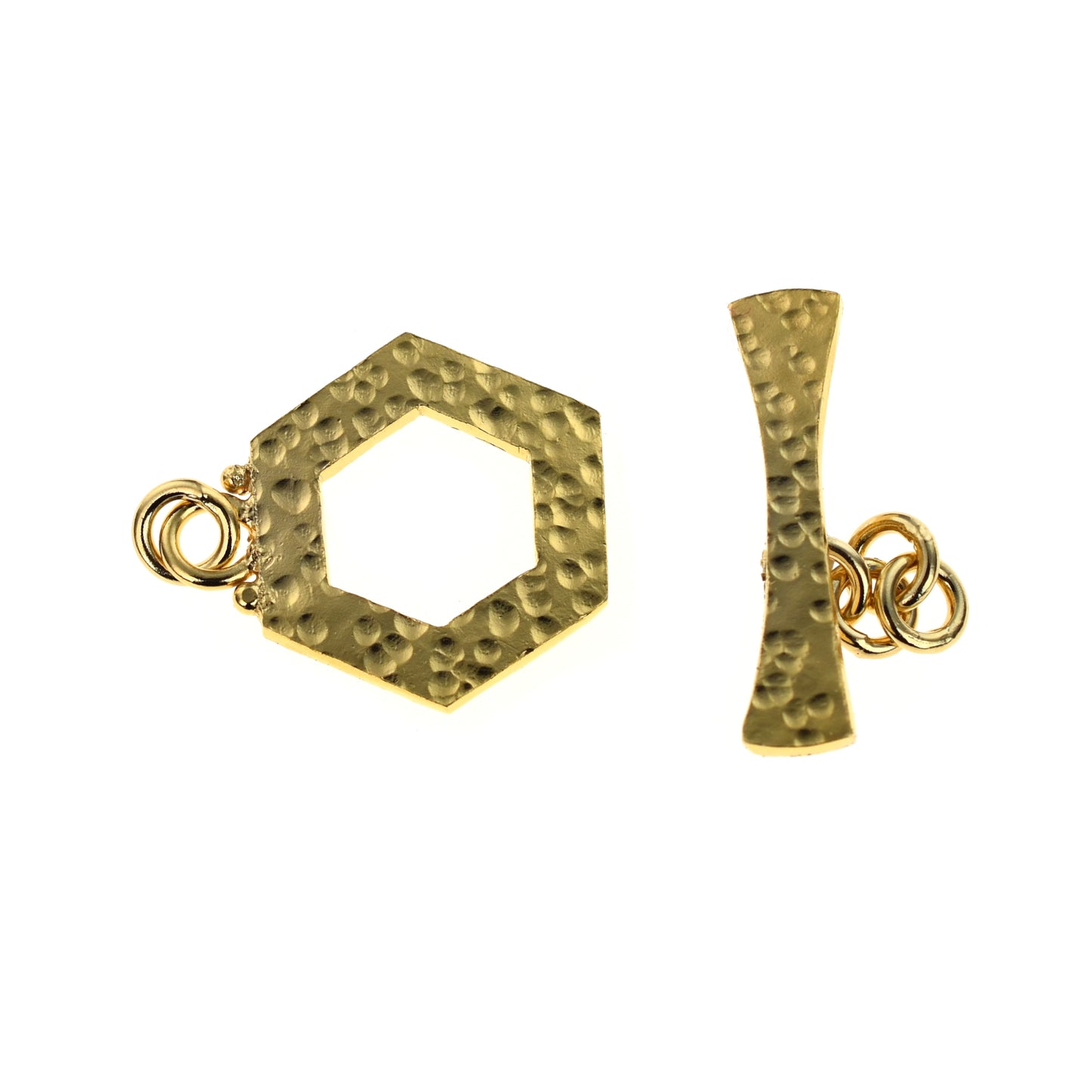 B1244 Hammered Brass Toggle Clasp