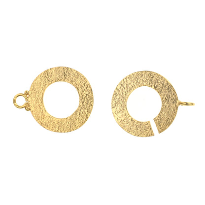 B1286 Textured Gold Plated Brass Handcuff Clasp