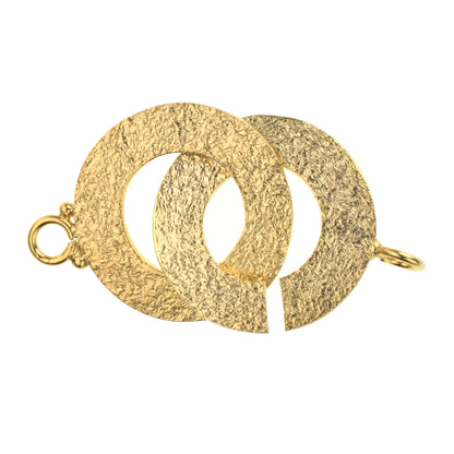 B1286 Textured Gold Plated Brass Handcuff Clasp