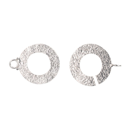 B1286 Textured Silver Plated Brass Handcuff Clasp