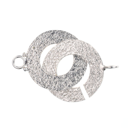 B1286 Textured Silver Plated Brass Handcuff Clasp