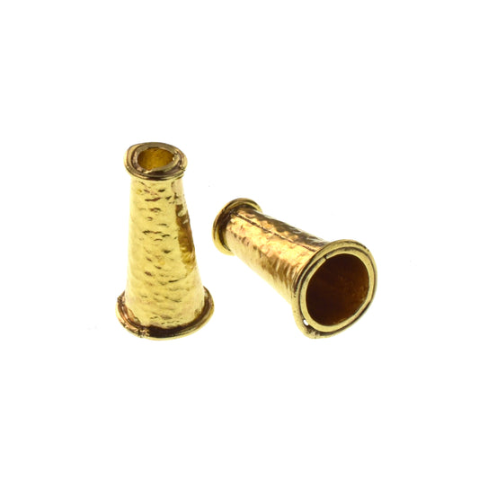 C197 Hammered Brass Collared Cone (2 Pcs)
