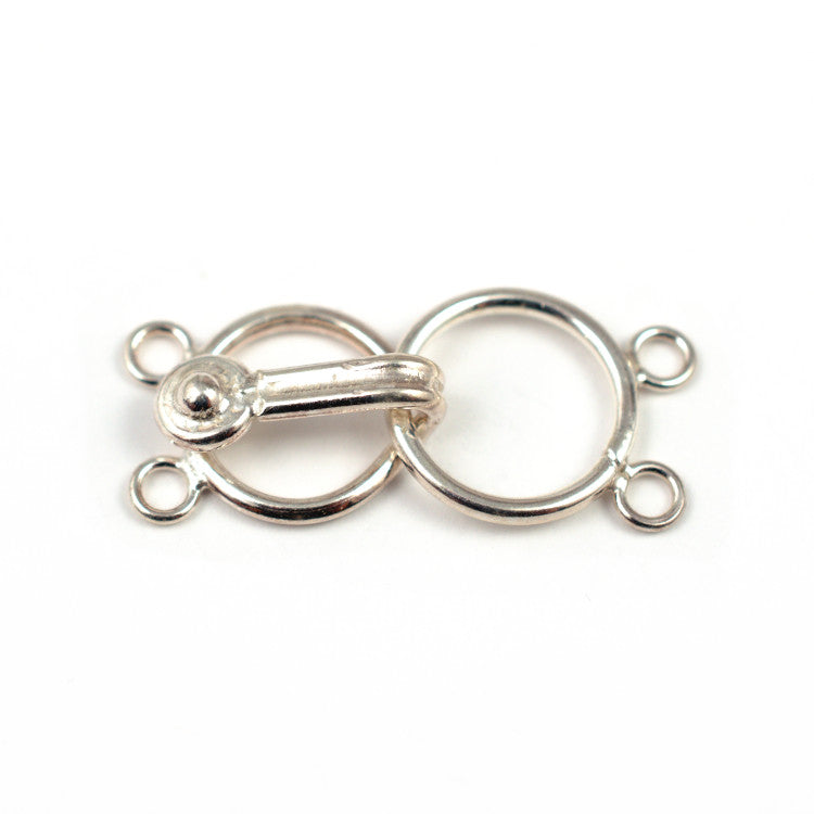 C253 Silver 2-Strand Hook Clasp