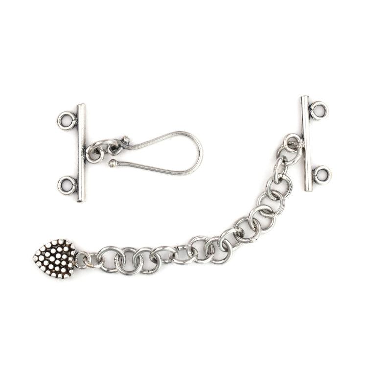 C264 Silver 2-Strand Hook Clasp
