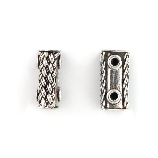 C412 Silver 2-Hole Separator Bead