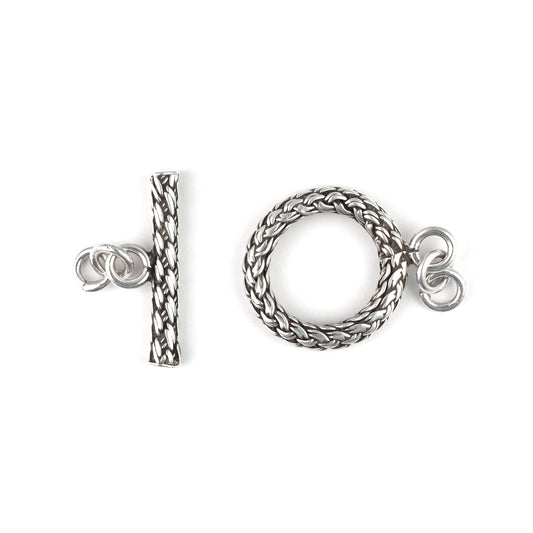 C433 Braided Silver Toggle Clasp