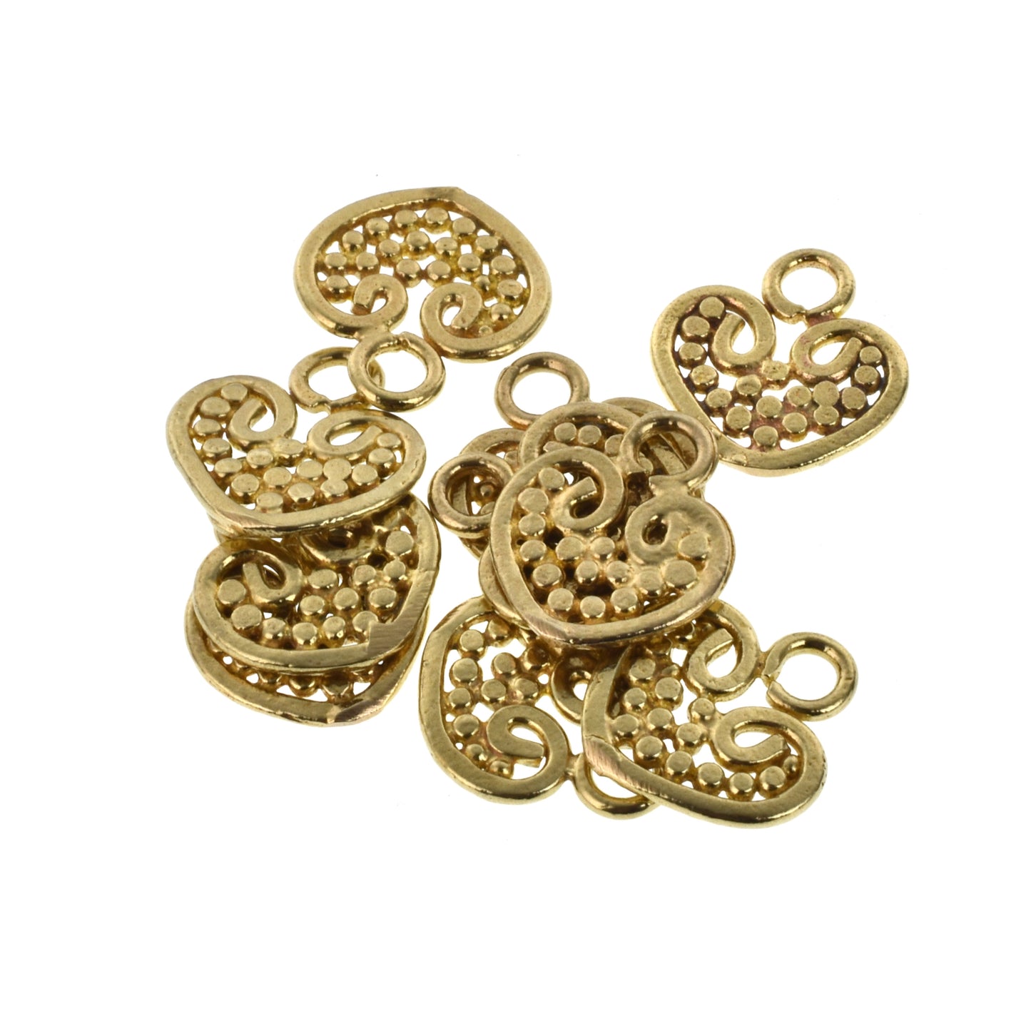 C561 Brass Heart Charm