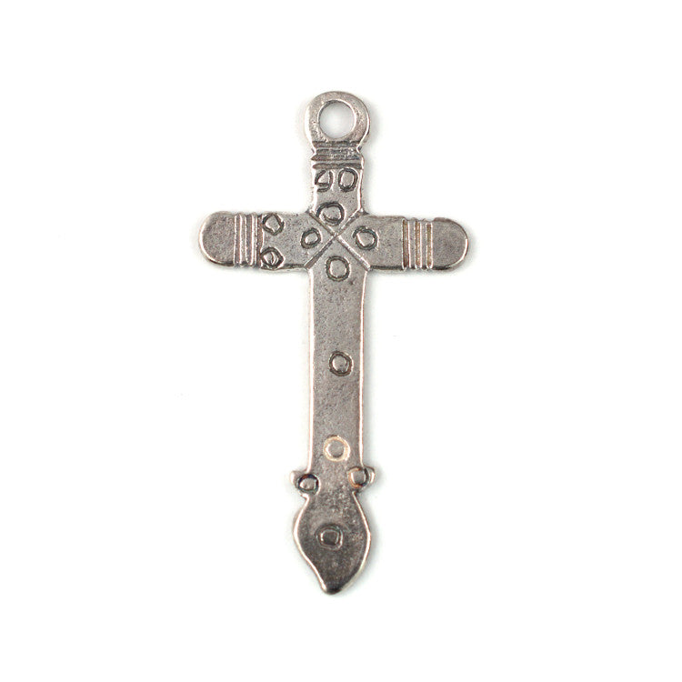 C604 Silver Mexican Cross Charm