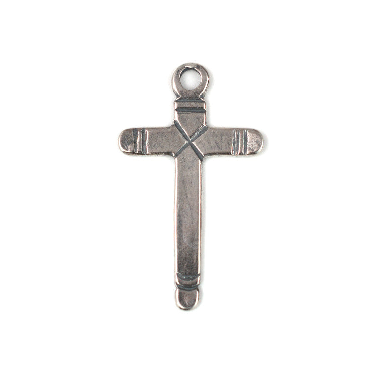 C605 Silver Mexican Cross Charm