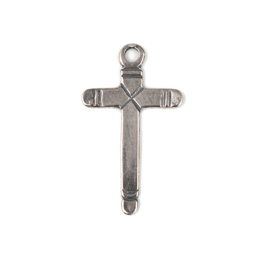 C605 Silver Mexican Cross Charm