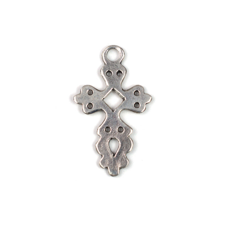C607 Silver Mexican Cross Charm