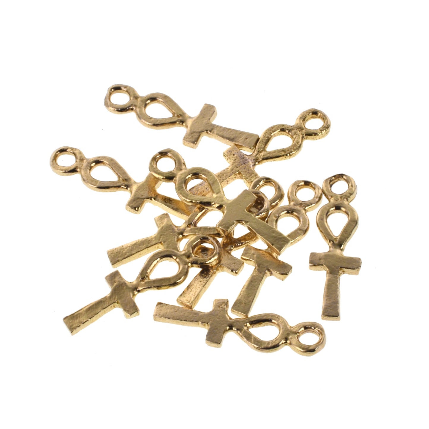 C611 Brass Ankh Dangle Charm