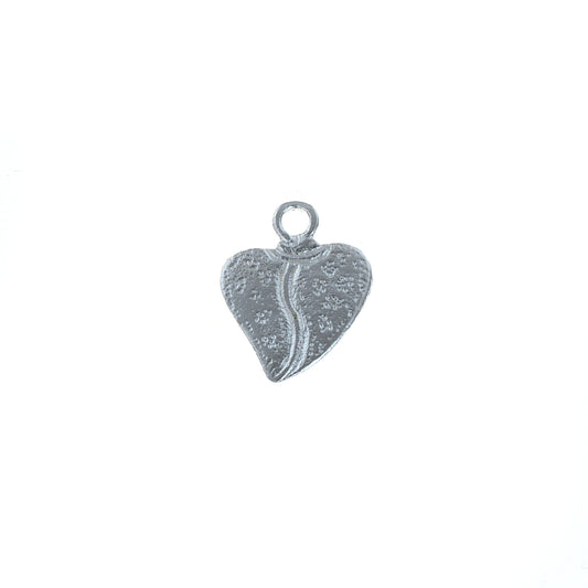 C624 Silver Plated Brass Heart Charm