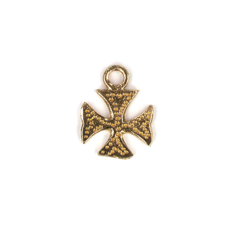 C636 Brass Carpathian Cross Charm