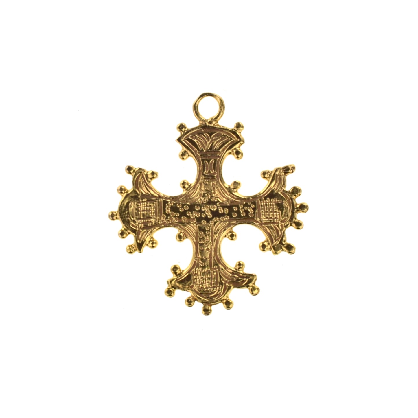 C637 Brass Russian Cross Charm