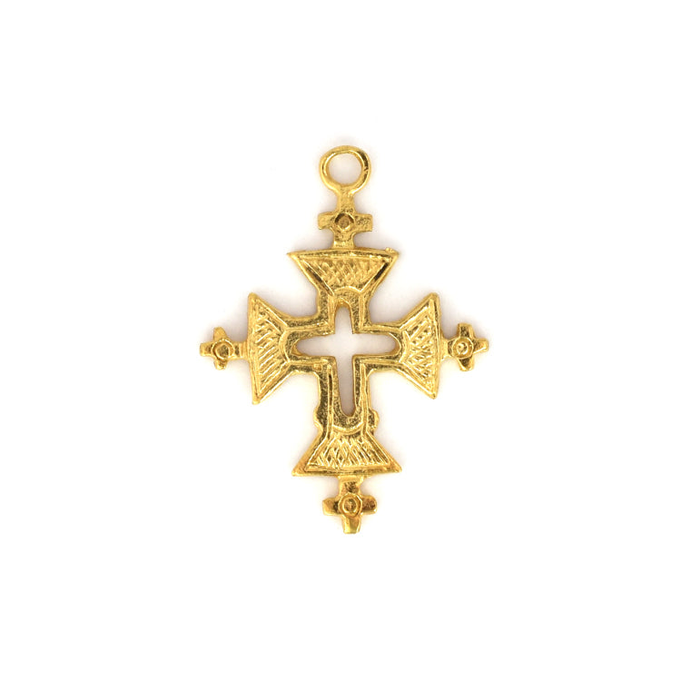 C638 Brass Russian Cross Charm