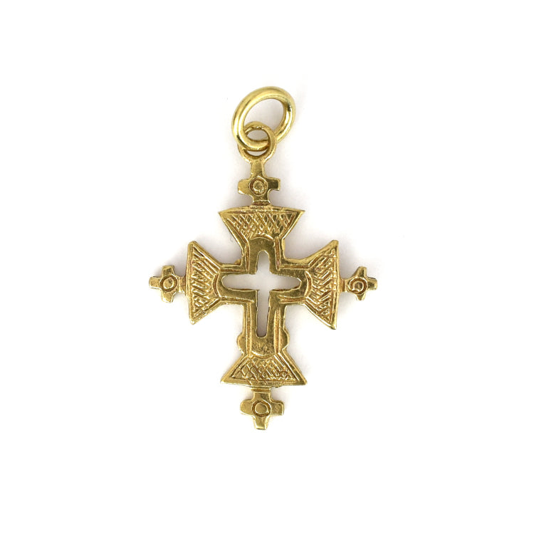 C638 Brass Russian Cross Charm