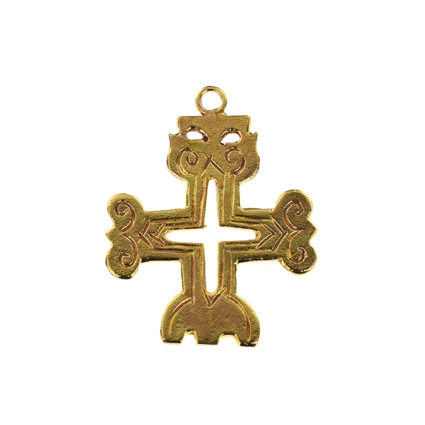 C642 Brass Mexican Cross Pendant