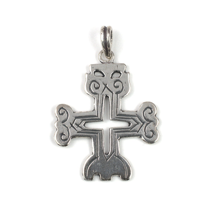 C642 Silver Mexican Cross Pendant