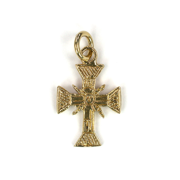 C644 Brass Carpathian Cross Charm