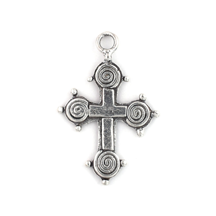 C645 Silver Carpathian Cross Charm