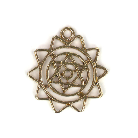 C647 Brass Sudarshana Chakra Charm