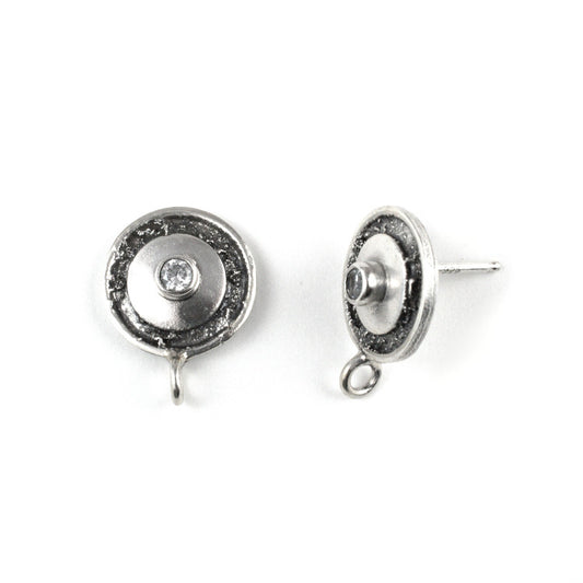 C65 Silver Post Earring with Cubic Zirconia