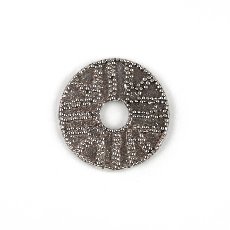 C669 Silver North African Disc Bead