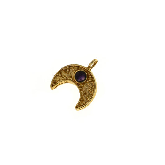 C676 Brass Charm with Amethyst