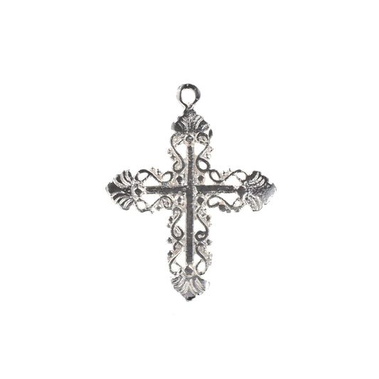 C686 Brass Filigree Cross Charm