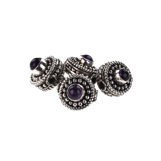 IB47 Silver Bead with Amethyst