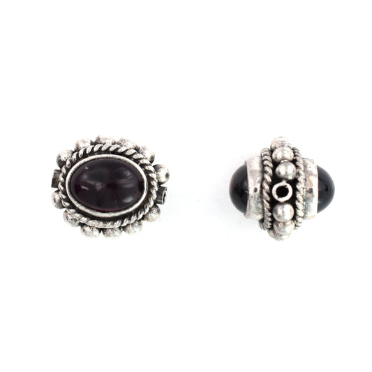 IB49 Silver Bead with Garnet