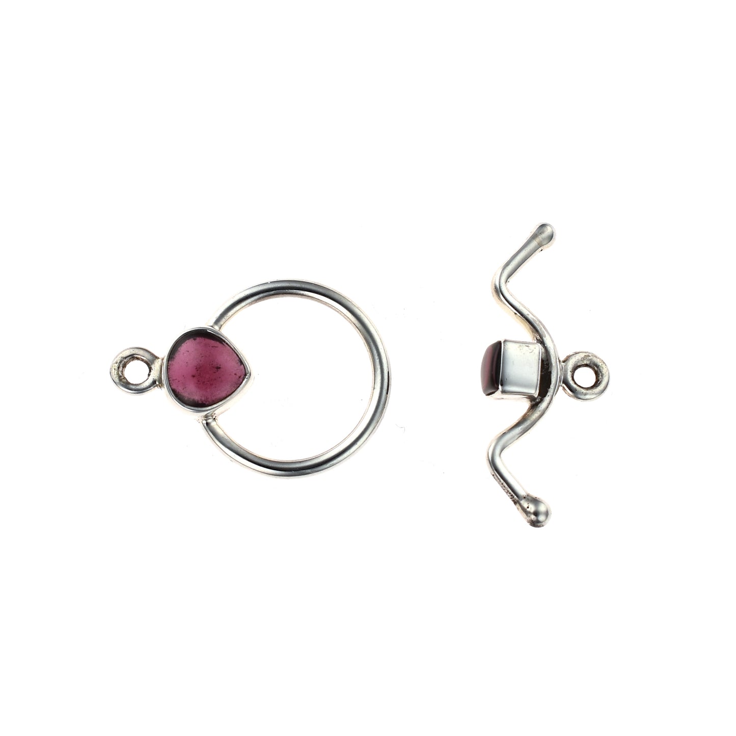 IB82 Silver Toggle Clasp with Garnet